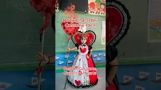 DIY QUEEN OF HEARTS BOOK CHARACTER COSTUME IDEA 🖤❤️ #bookcharacters #Queenofhearts #diycostume