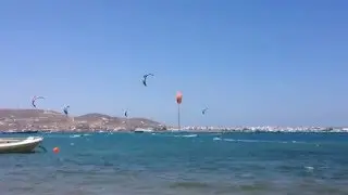 Kite Surfing in Pounta, Paros Island