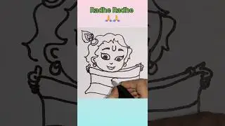 How to Draw Krishna with Indian Flag 🇮🇳 | Janmashtami + Independence Day Special Drawing #shorts