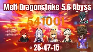 Diluc Melt Dragonstrike 5.6 Abyss Top Half Speedrun 87s