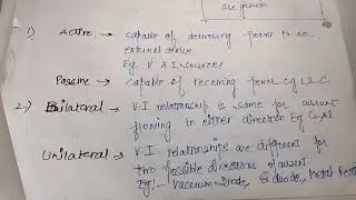 Active and Passive Elements,Unilateral and Bilateral Elements