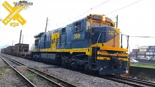 GE SF30C MRS log&iacute;stica 3732 partindo de Santos ISN com trem de lastro vazio 