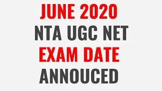 JUNE 2020 NTA UGC NET EXAM DATE ANNOUNCED| Niharika Jaiswal