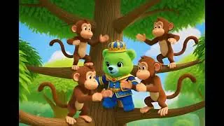 Five Colorful Bears Go on a Jungle Adventure 🐻🌴 | Fun Kids Song & Story