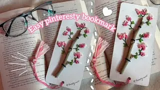 Easy pinteresty bookmark🍁 / how to make bookmark 🔖/ stitched bookmark ✨
