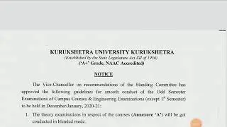 Guidelines for odd semester exam kuk university/ kuk university/ kuk....