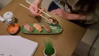 Fire sushi сет: говядина, лосось, угорь, тунец