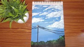 365 Days Challenge 🤔// Day 1 I Draw A Beautiful Sky #art #drawing 