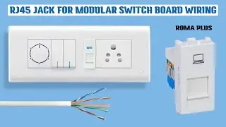 Модульный коммутатор Roma с розеткой RJ45 и схемой подключения