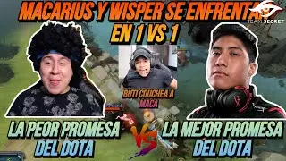MACARIUS VS WISPER EN 1 VS 1 | BUTI COUCHEA A MACA | LA MEJOR PROMESA DEL DOTA VS LA PEOR. 😂😂
