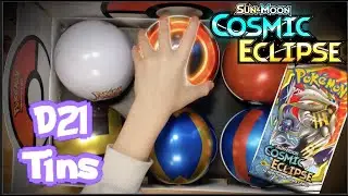 ✨ Opening a Case of COSMIC ECLIPSE Pok&eacute;mon Card Tins 🪩 Luxury Ball