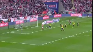 Ashley Fletcher scoring for Barnsley yesterday, helping his side to win th