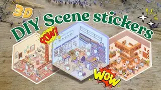 Collection of 3 || 🎧ASMR 3D Sticker Scene 🏡✨ | Satisfying Peeling & Placing Sounds | No Talking