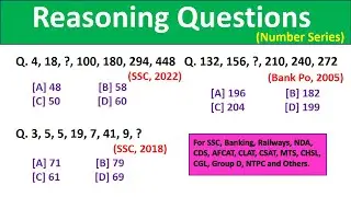 Number series/ number series reasoning/number series for SSC, Banking, NDA, CDS, and other exams/