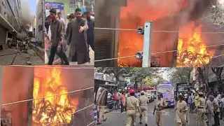 Massive fire breaks out at furniture shop on Nampally 2 children reported trapped