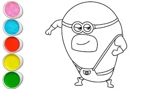 How to draw cute easy mega minion dave | painting & colouring for kids | draw step by step-child art