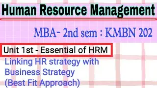 Linking HR Strategy With Business Strategy || Meaning of 'Best Fit Approach' in terms of HRM || SHRM