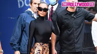 Kim Kardashian Flaunts Her Famous Curves In Skin Tight Leopard Print At Good Morning America In N.Y.
