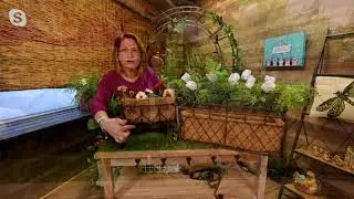 Plow & Hearth Wrought Iron Railing Planter with Coco Liner on QVC