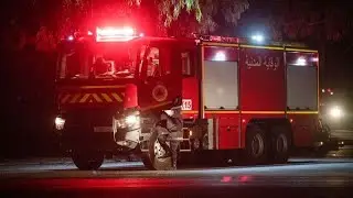 Moroccan firefighters bring fire in gas depot under control