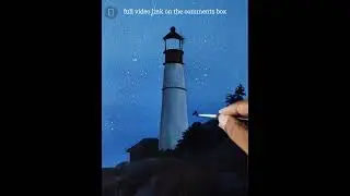 LIGHTHOUSE /how to draw a lighthouse in acrylic painting on canvas/easy painting