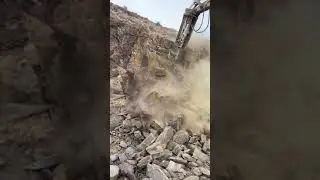 Chinese breaking down huge massive rocks #mining #china #viral