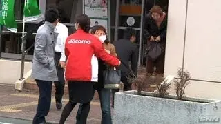 地震発生時 大船渡市の郵便局付近