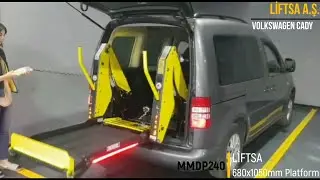 Liftsa - VOLKSWAGEN CADY Engelli Taşıma Aracı &Ccedil;ift Kollu Double Arm Lift Videosu - Liftsa.com