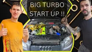 Our BIG Turbo Audi A4 B7 1.8T 20V Comes Alive! First Start After Full Turbo Setup