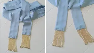 طريقة خياطة الحزام قفطان بالعقيق المهرس