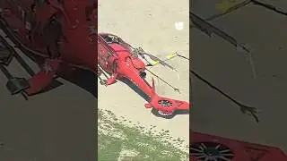 El momento en que un helic&oacute;ptero con varios pasajeros pierde el control durante un aterrizaje