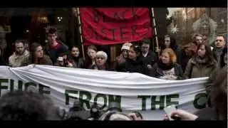 UK Uncut protest cuts to women services at 45 Starbucks around the UK