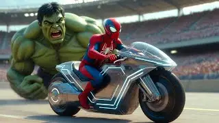 SPIDER MAN WIN THE BIKE RACE  #spiderman #hulk