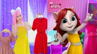 Imitate Angela Wearing The Best Dress - My Talking Angela In Real Life
