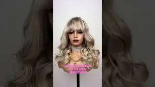 100% European human hair silk top hd lace front wig highlights ash  blonde wavy hair with bangs #wig