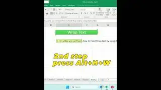 Excel Wrap text using shortcut key ✅#shorts #trending #technomondal