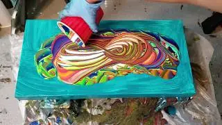 Funky and Fun! 3D Traveling Ring Pour - Acrylic Pouring - Fluid Art