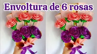 Envoltura de 6 Rosas #rosaseternas #bouquets #easy #diy 