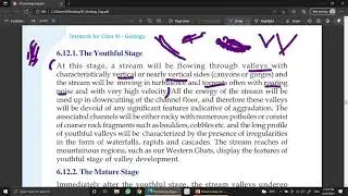 Plus One | Geology | Unit-6 | Part-9 | Stages in the Evolution of Stream Valleys