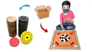 Cardboard Carrom making || Carrom coins making || diy carrom board 