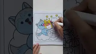 Relaxing Gift Coloring #coloring #satisfying #present #art