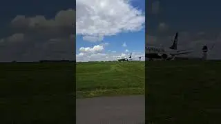 Boeing 737 800 Ryanair taxi to rolling take off runway 05R/23L Manchester Airport MAN .