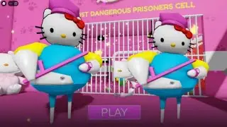 HELLO KITTY PINK PRISON BARRY RUN OBBYYY #roblox #games 