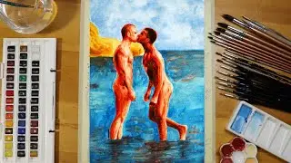 Watercolor Time-Lapse | Emotional Couple Painting | Inspired by Drawholic Style