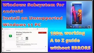 How to install / uninstall windows subsystem for android without errors on unsupported computer - PC