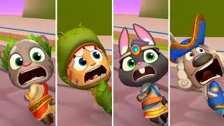 Talking Tom Time Rush Roman Tom vs Dino Ginger vs Mythic Becca vs Captain Ben Android Gameplay
