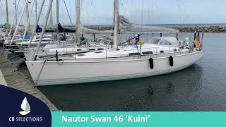 Custom two-cabin layout, with a spacious luxury bathroom forward | Nautor Swan 46 'Kuini'