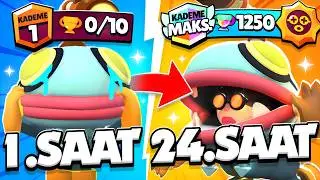 24 SAAT BOYUNCA GLOWBERT OYNADIM! YENİ KARAKTER! 😱 | Brawl Stars