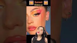 Sunset Makeup 🌅 #makeup #grwm #makeuptutorial #makeuptransformation #amazon #makeuplook #sunset