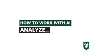 Practical Application of AI: Analyzing Large Text and Data Sets | Working with AI